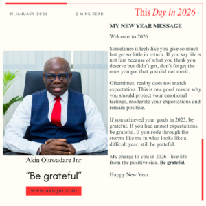 Read more about the article MY NEW YEAR MESSAGE