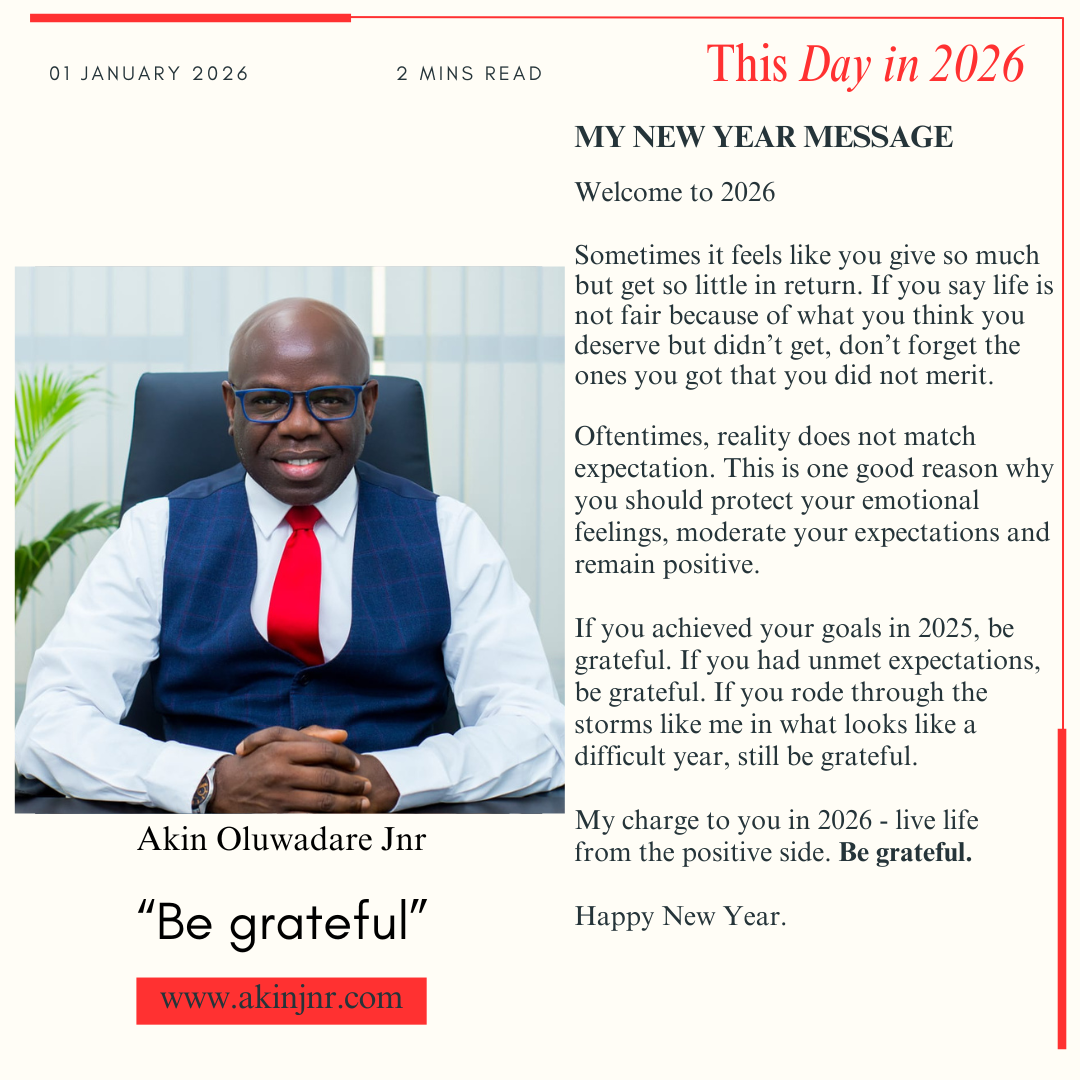 Read more about the article MY NEW YEAR MESSAGE